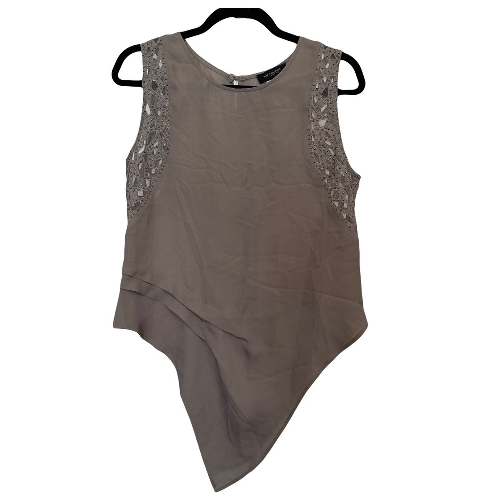 MM COUTURE GRAY SILK TANK TOP - SIZE MEDIUM